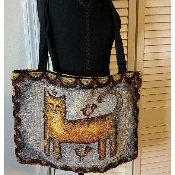 Cindy Shamp‎ Love My Cat Rectangular Tapestry Tote Bag - Picture 1 of 6